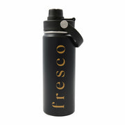 Jet Black Bottle - 17 Oz Stainless steel vacuum insulated water bottle with coated & durable finish. Leak proof screw on lid. Keep drinks colder or hotter for longer (Ice cold water for 24 hours or piping hot for 12 hours) 